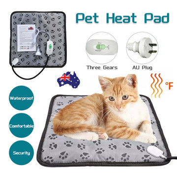 Electric Pet Heat Mat Pad Dog Cat Heating Blanket Bed Waterproof Footprint Decoration Unbranded